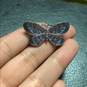 Purple Swarovski Crystal Butterfly Brooche